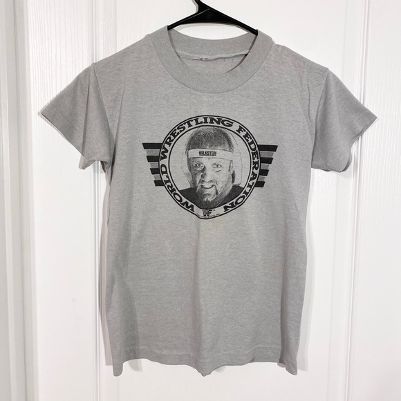 Vintage Other - 80s WWF Hulk Hogan Wrestling Graphic Tee Vintage Gray Youth Small